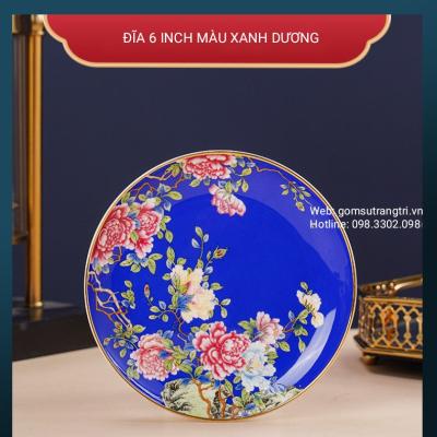 BỘ 6 ĐĨA SỨ HOA KHAI PHÚ QUÝ 6 MẦU CAO CẤP – QUÀ TẶNG ĐẲNG CẤP CHO KHÔNG GIAN